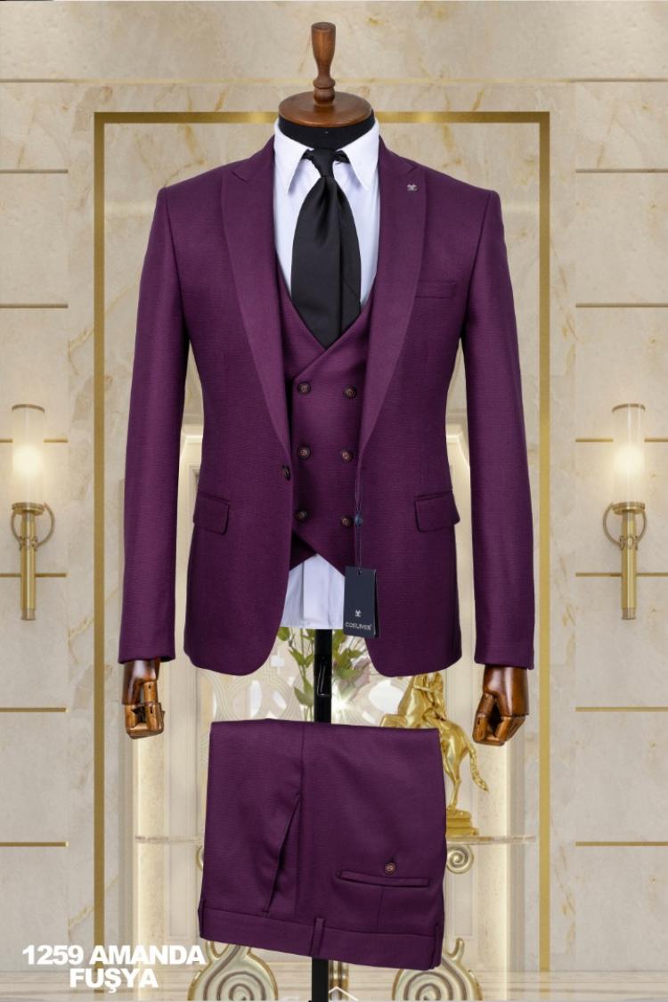 Dobby Men's Suit Fuchsia Dobby Men's Suit Fuchsia