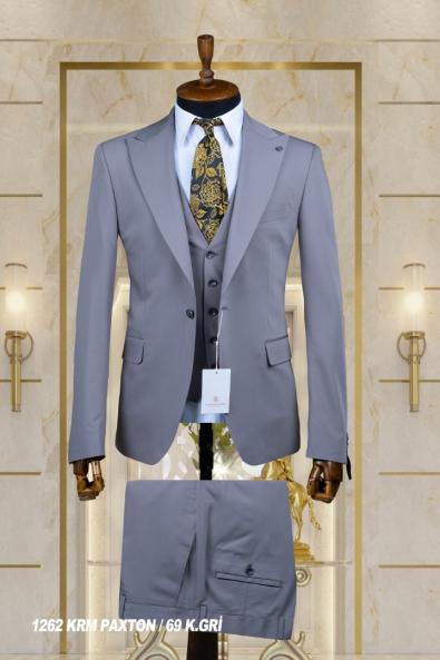 Dobby Men's Suit Dark Gray