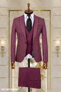 Combined Men's Suit Claret Red