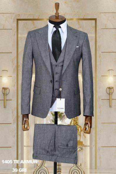 Dobby Men's Suit Gray