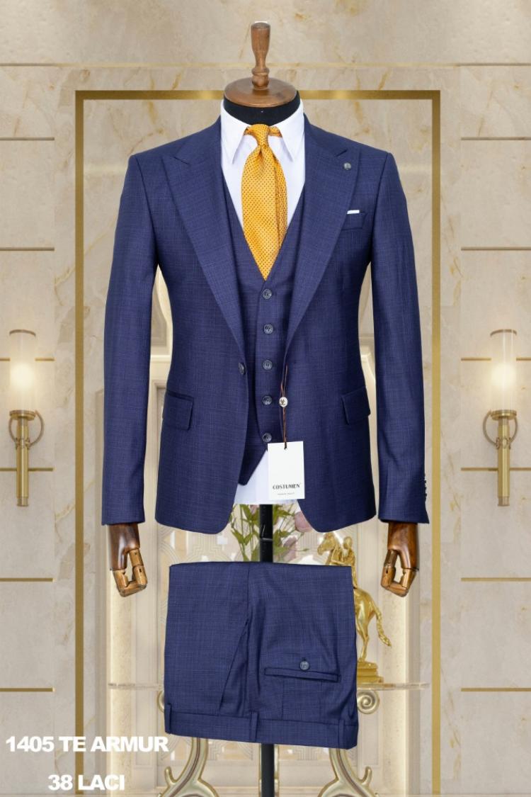 Dobby Men's Suit Navy Blue Dobby Men's Suit Navy Blue