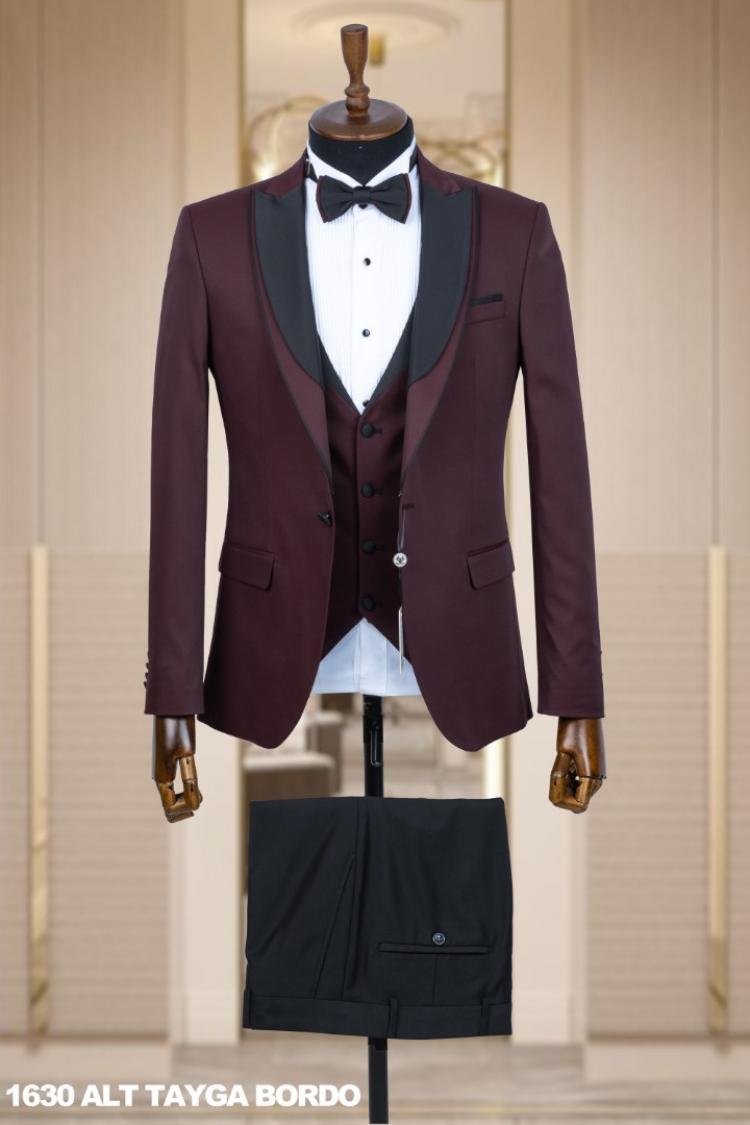 Men's Wedding Suit Claret Red
