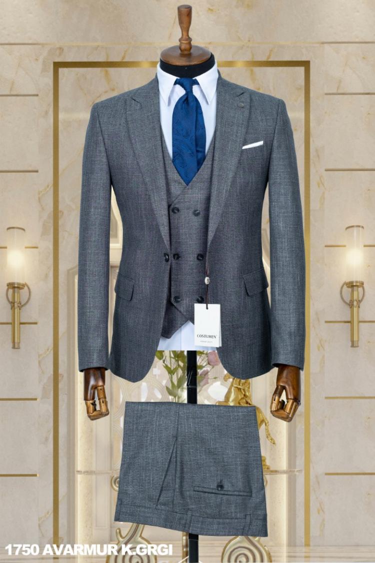 Dobby Men's Suit Dark Gray Dobby Men's Suit Dark Gray