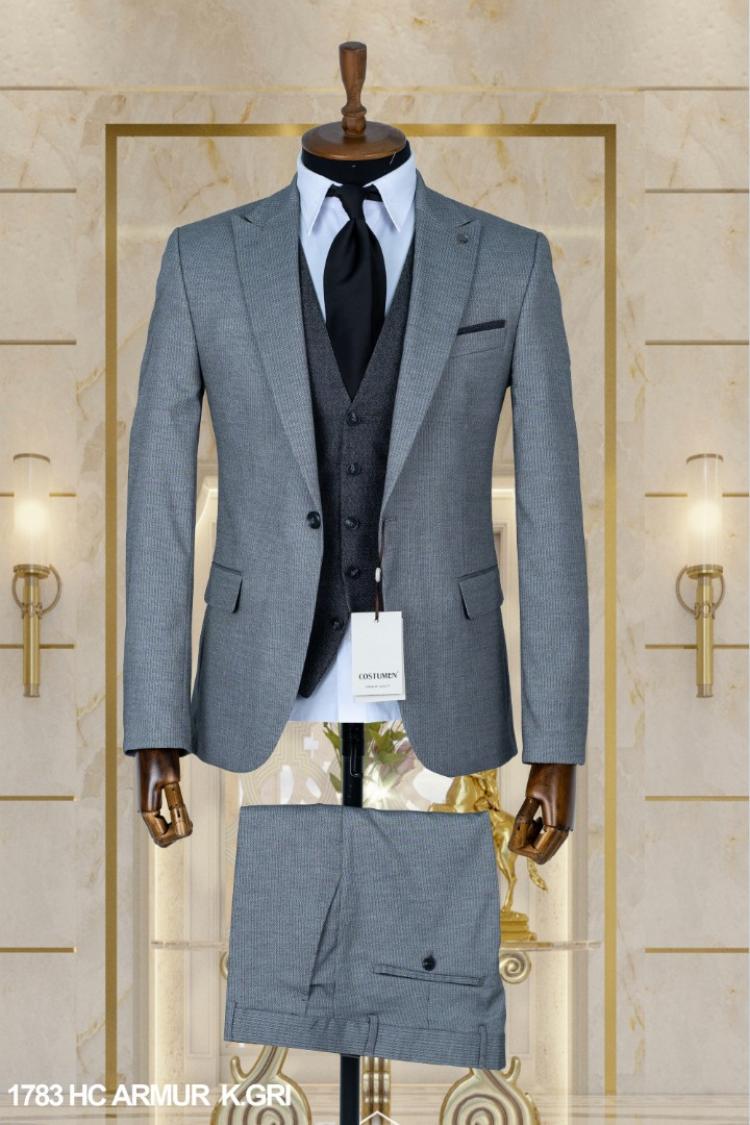 Double Sided Vest Men's Suit Dark Gray Double Sided Vest Men's Suit Dark Gray