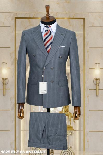Double Breasted Men's Suit Anthracite