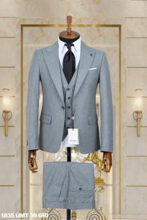 Dobby Men's Suit Gray