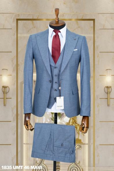 Dobby Men's Suit Blue