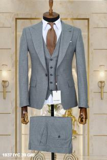 Dobby Men's Suit Gray Dobby Men's Suit Gray