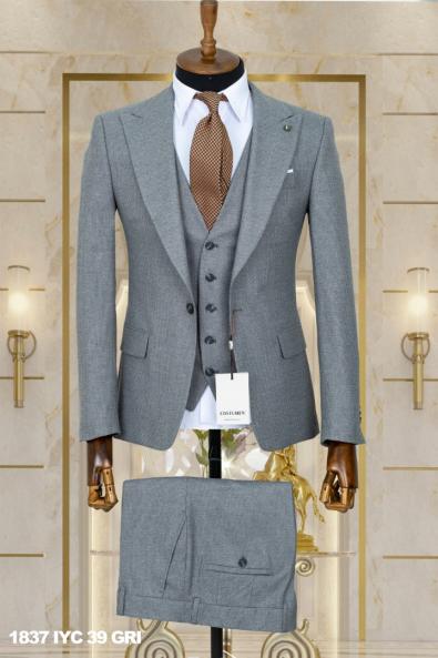 Dobby Men's Suit Gray