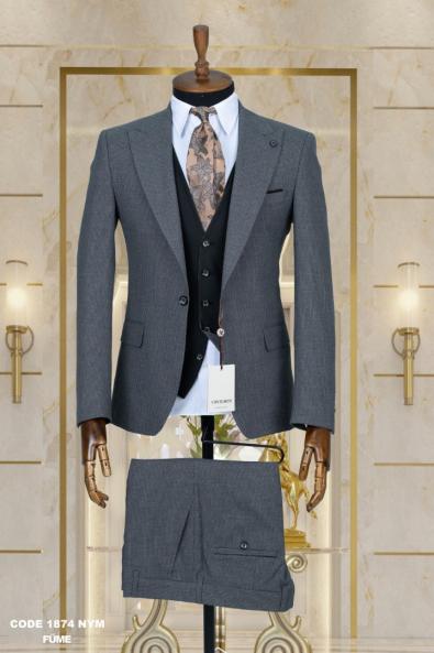 Double Sided Vest Men's Suit Smoked