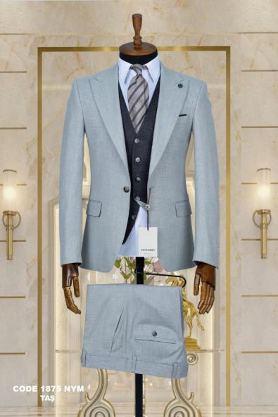 Double Sided Vest Men's Suit Stone