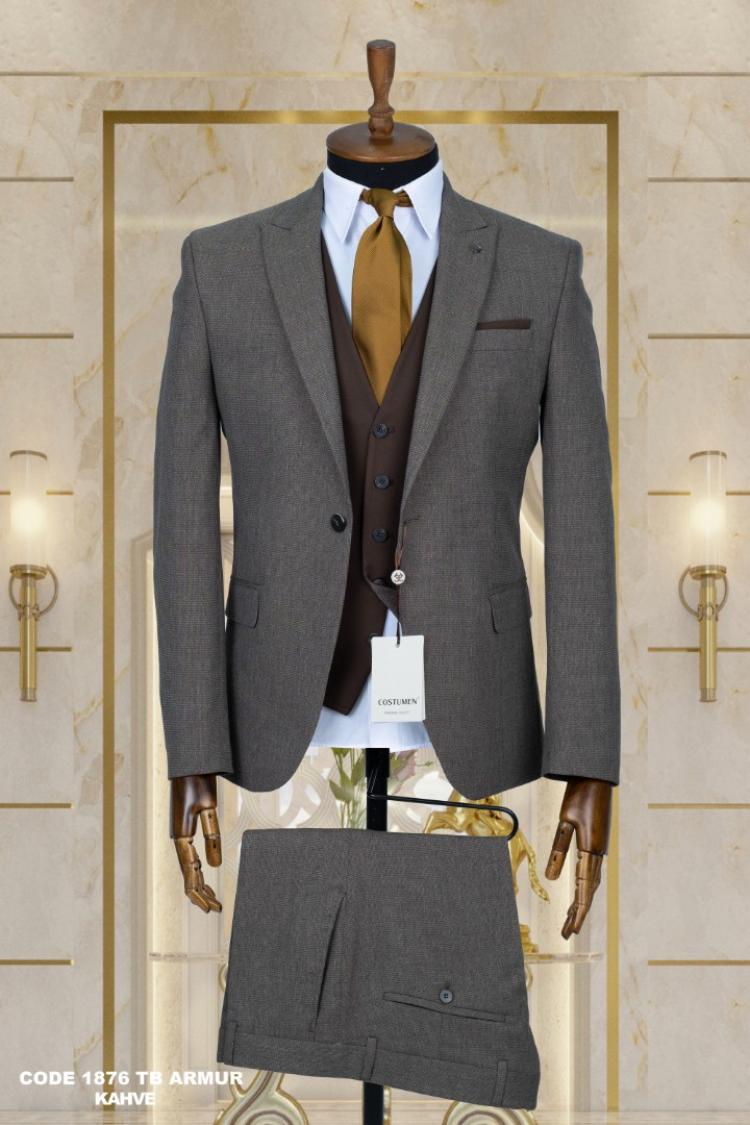 Double Sided Vest Men's Suit Brown Double Sided Vest Men's Suit Brown