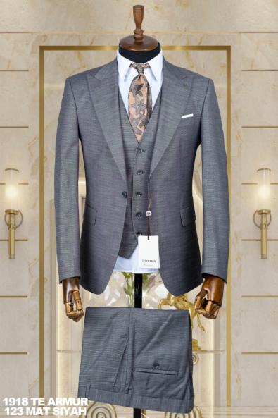 Dobby Men's Suit Matte Black