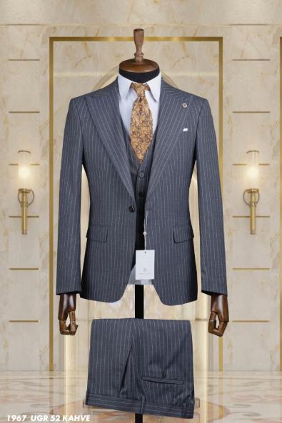 Dobby Men's Suit Brown