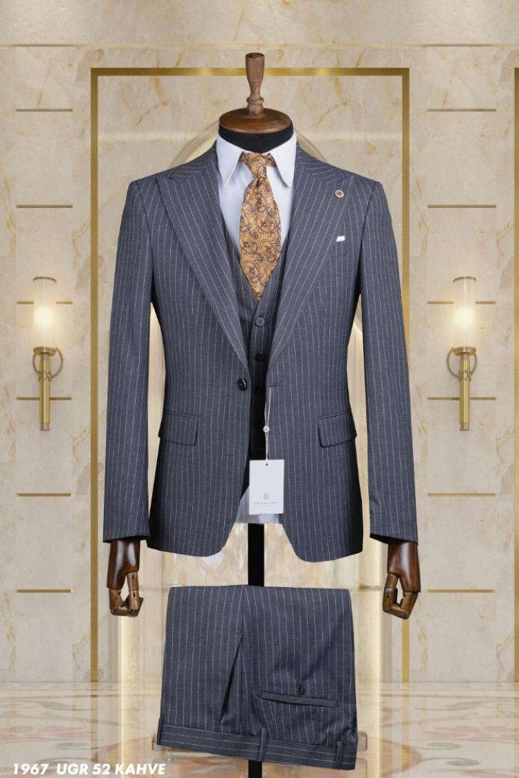 Dobby Men's Suit Brown