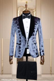 Jacquard Men's Wedding Suit Gray Jacquard Men's Wedding Suit Gray