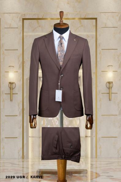 Double Men's Suit Brown